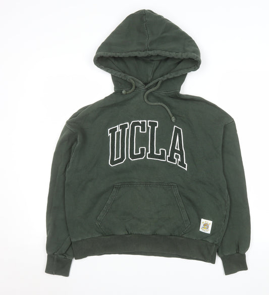 Pull&Bear Men's Green UCLA Pullover Hoodie XS Regular Fit