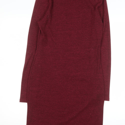 Brave Soul Women Red Bodycon Knit Knee Length Dress Size S