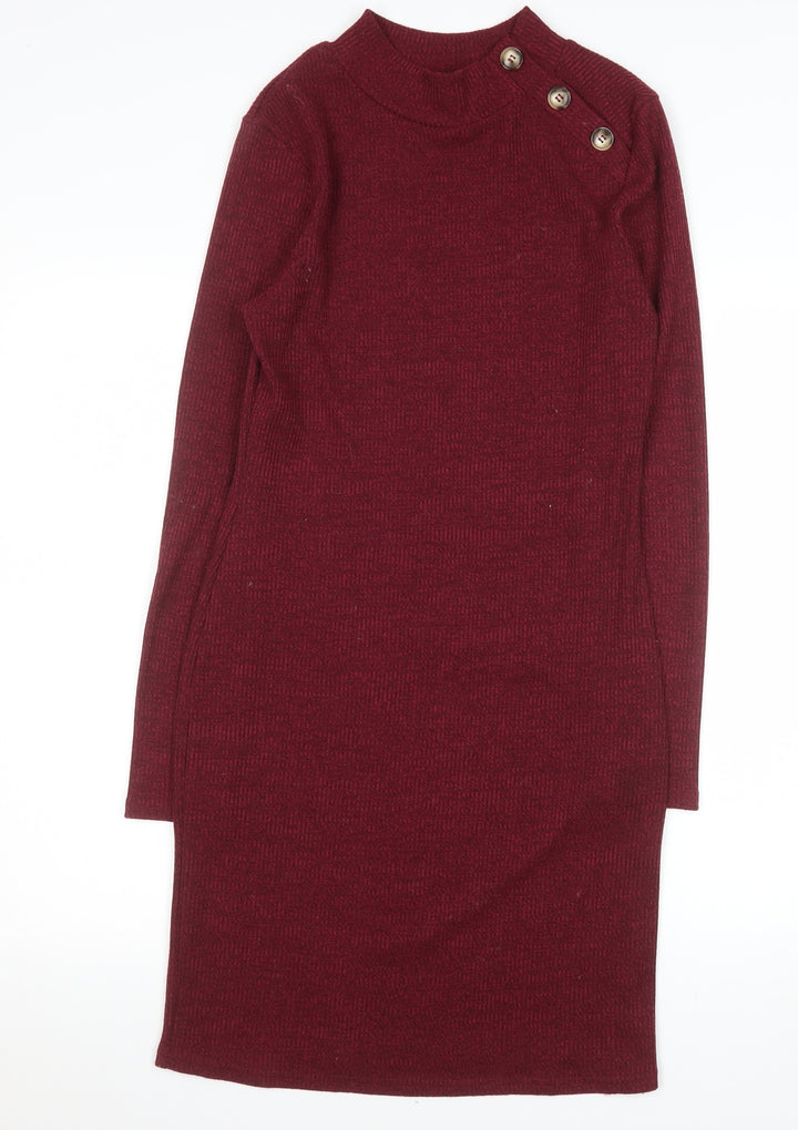 Brave Soul Women Red Bodycon Knit Knee Length Dress Size S