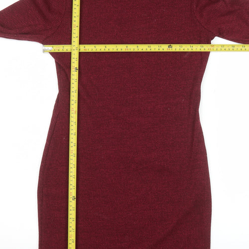 Brave Soul Women Red Bodycon Knit Knee Length Dress Size S