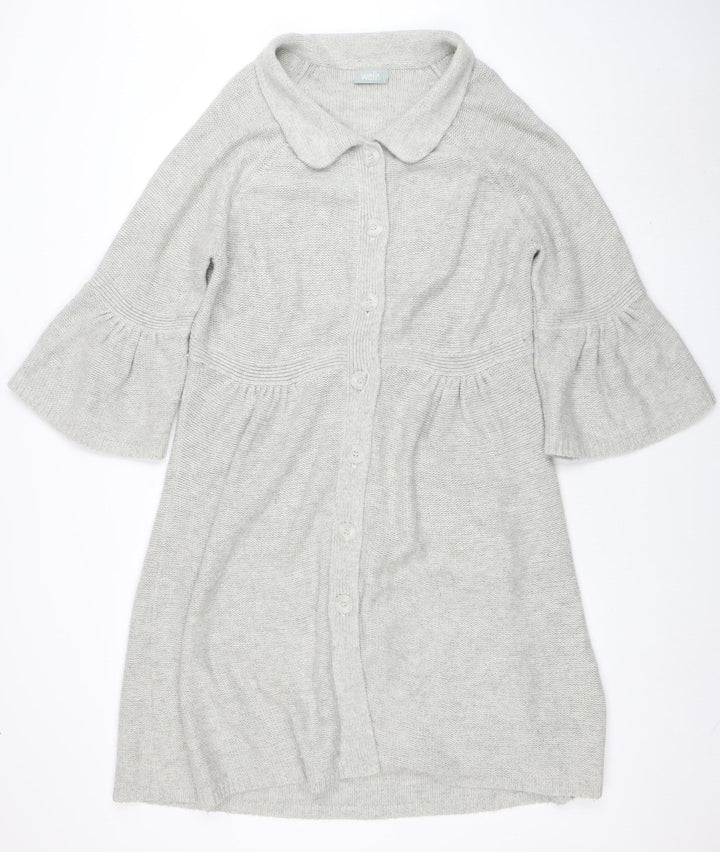 Wallis Women’s Grey Collared Button Knit Cardigan L