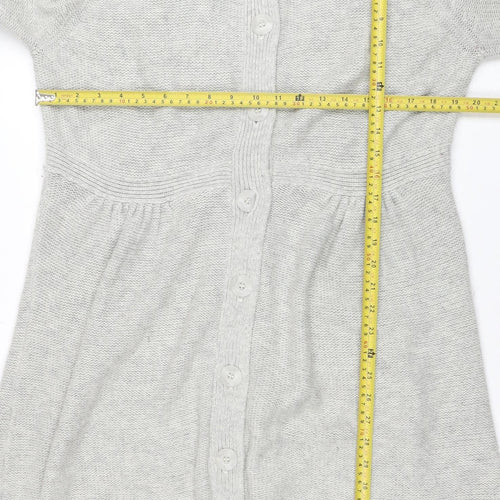 Wallis Women’s Grey Collared Button Knit Cardigan L