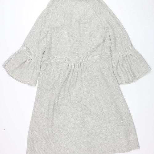 Wallis Women’s Grey Collared Button Knit Cardigan L