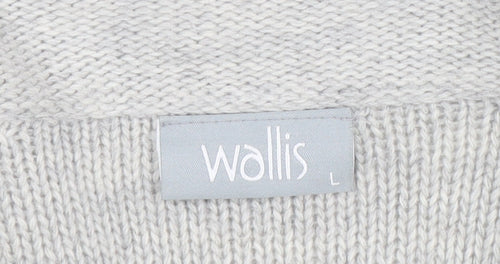 Wallis Women’s Grey Collared Button Knit Cardigan L