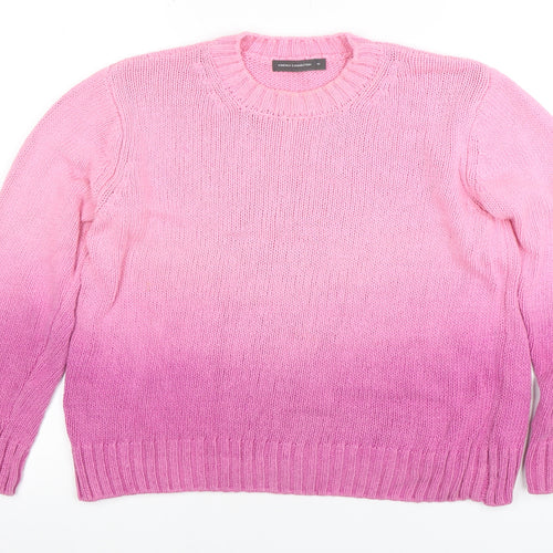 French Connection Women's Pink Cotton Crew Neck Jumper Size M