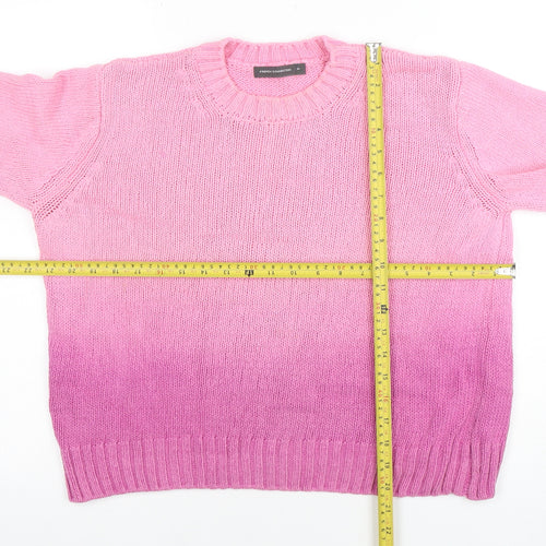 French Connection Women's Pink Cotton Crew Neck Jumper Size M