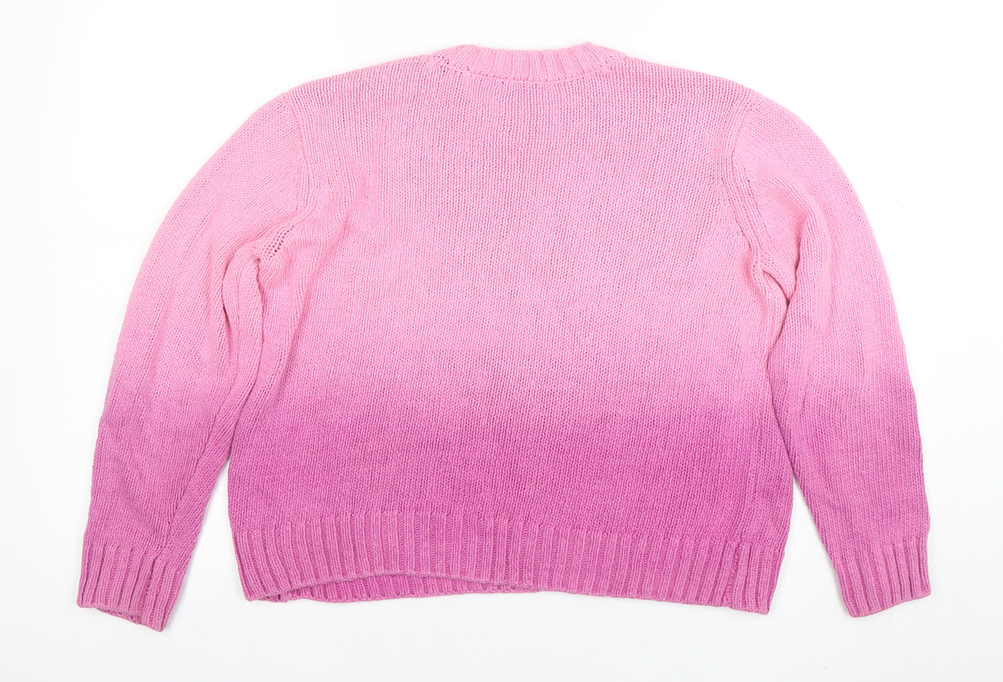 French Connection Women's Pink Cotton Crew Neck Jumper Size M