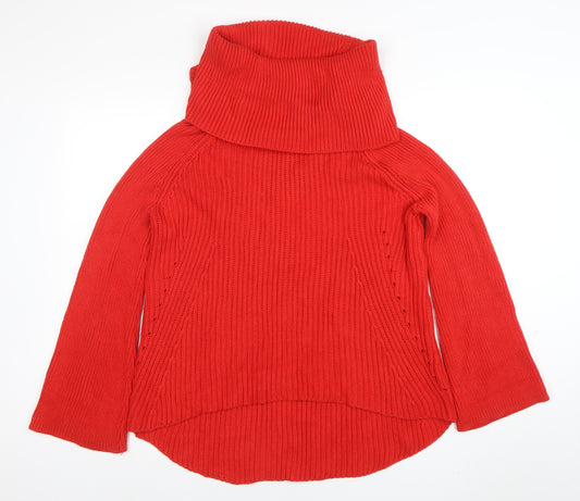 Phase Eight Women's Red Roll Neck Chunky Knit Long Sleeve Jumper Size M