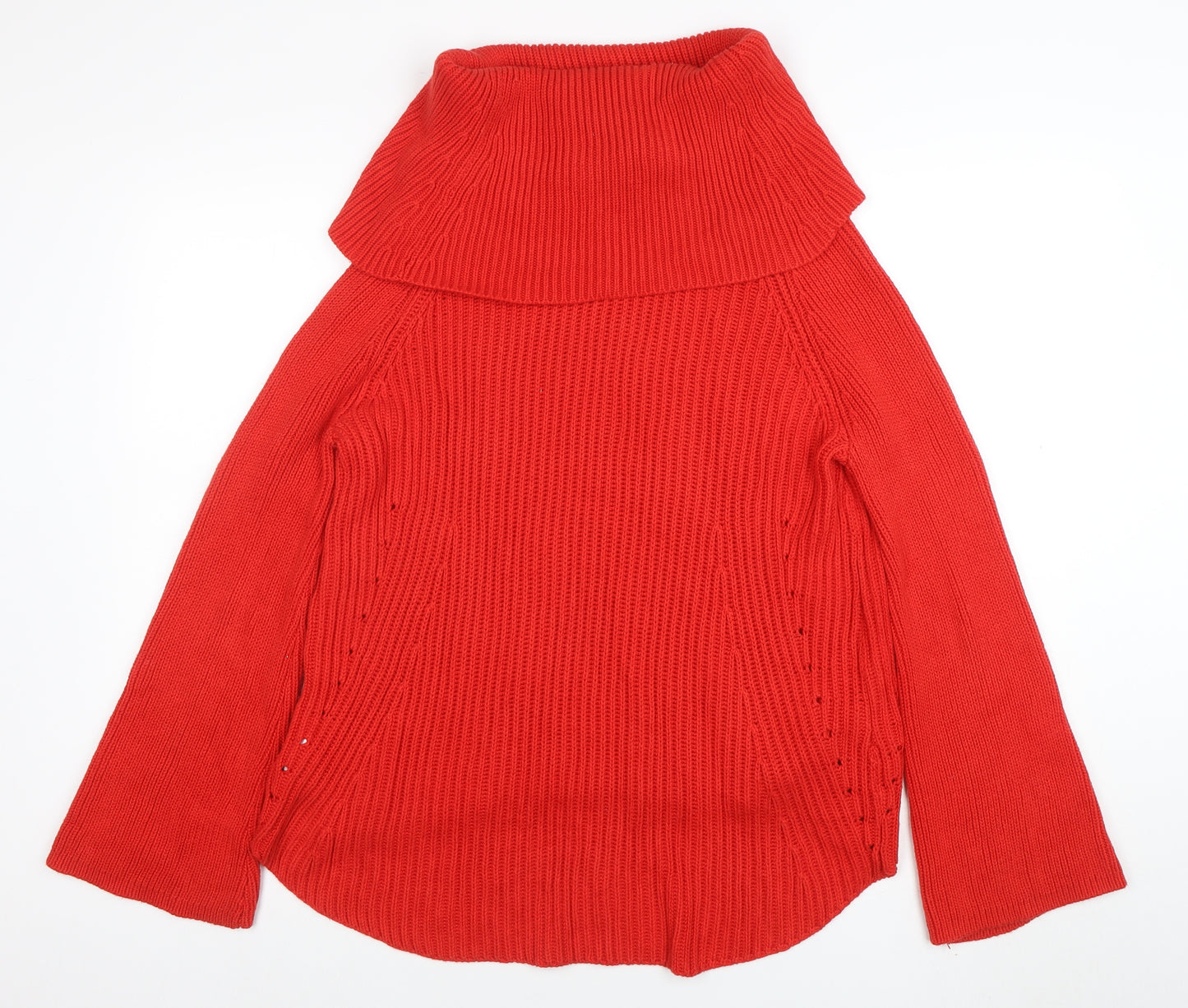 Phase Eight Women's Red Roll Neck Chunky Knit Long Sleeve Jumper Size M