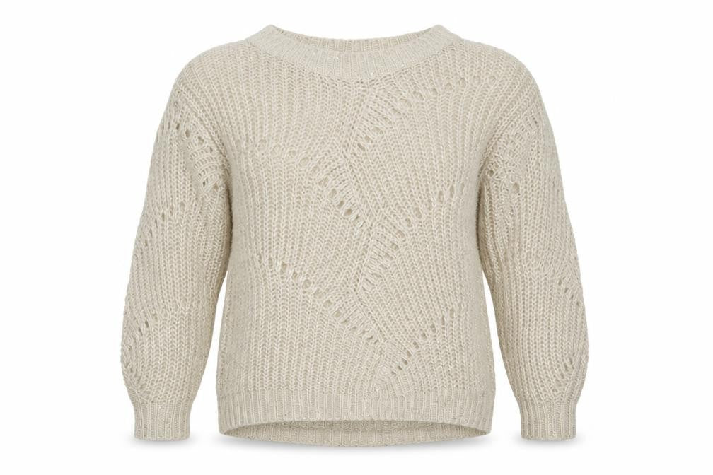 Front view of Next Women Ivory Chunky-Knit Crew Neck Jumper, size M
