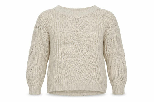 Front view of Next Women Ivory Chunky-Knit Crew Neck Jumper, size M