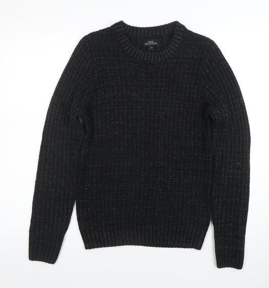 Next Men's Black XS Crew Neck Chunky-Knit Wool Jumper