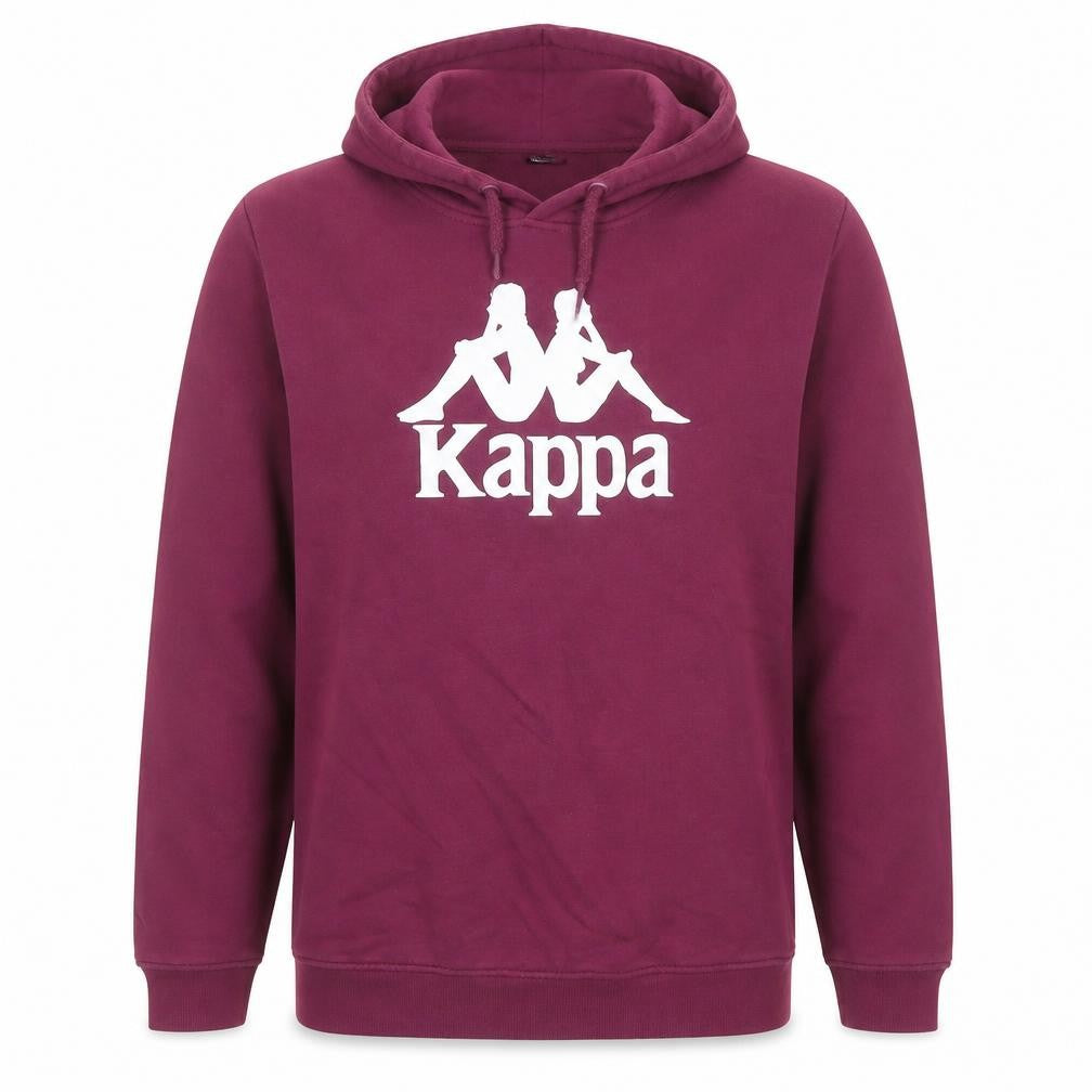 Front view of Kappa women’s purple hoodie large pullover cotton blend casual