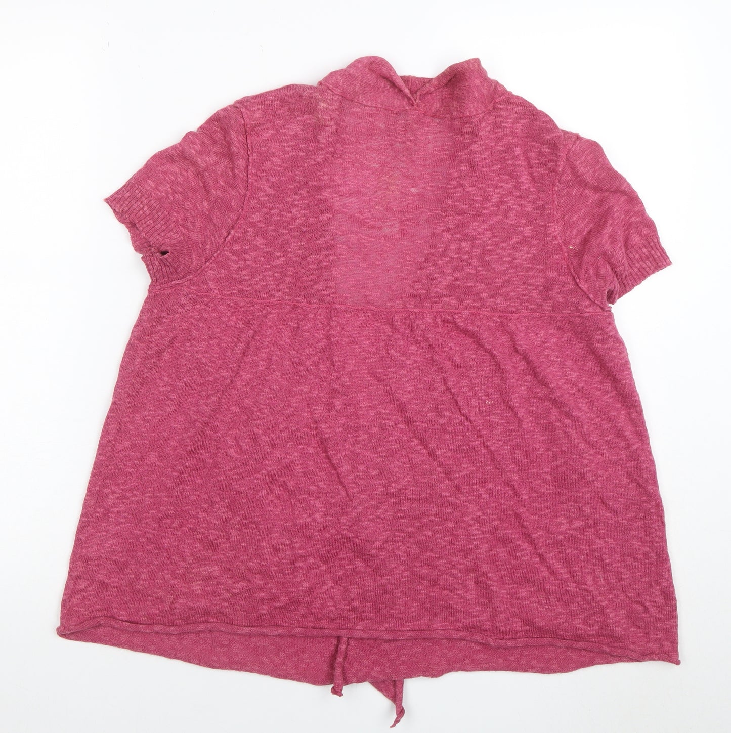 White Stuff Women’s Pink Linen Cotton Short Sleeve Cardigan Size 12
