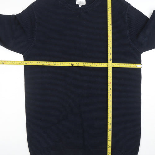 Next Men's Blue Cotton Crew Neck Jumper XL Regular Fit