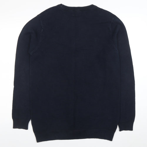 Next Men's Blue Cotton Crew Neck Jumper XL Regular Fit