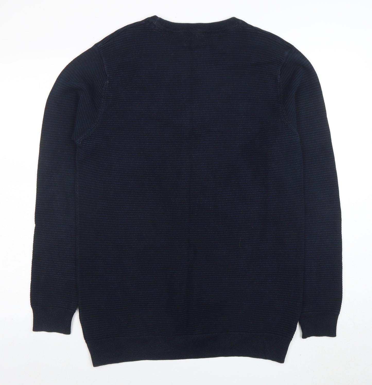 Next Men's Blue Cotton Crew Neck Jumper XL Regular Fit