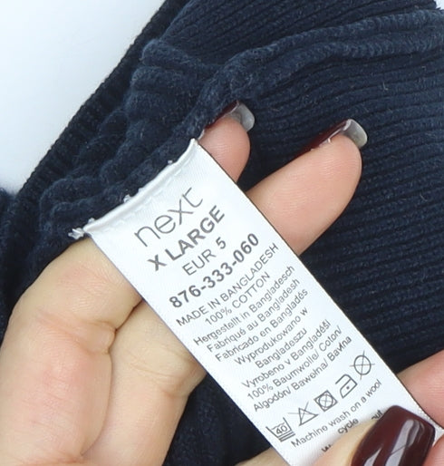 Next Men's Blue Cotton Crew Neck Jumper XL Regular Fit