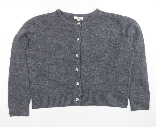 Marks and Spencer Women's Grey Wool Blend Button Cardigan L