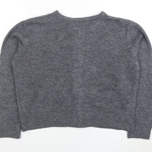 Marks and Spencer Women's Grey Wool Blend Button Cardigan L