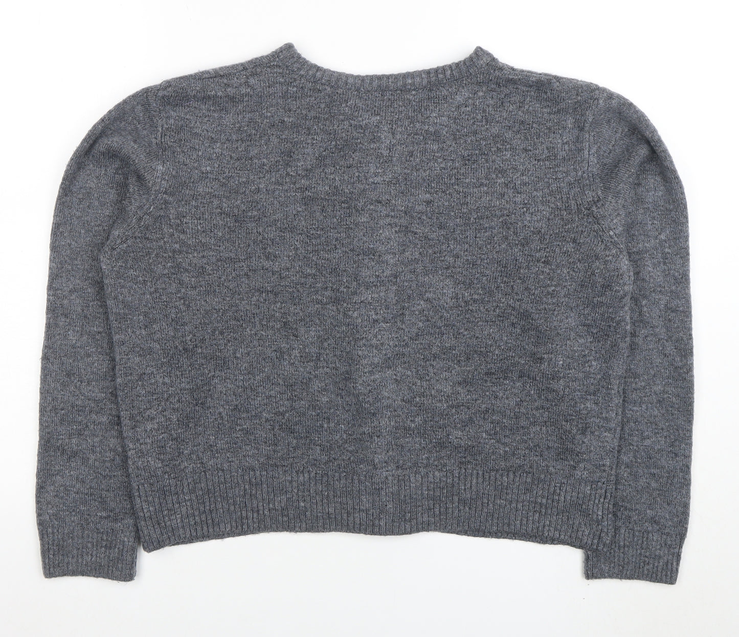 Marks and Spencer Women's Grey Wool Blend Button Cardigan L