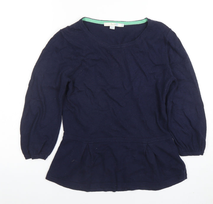 Boden Women's Blue Long Sleeve Tunic Blouse Size 4 Cotton Cashmere Blend