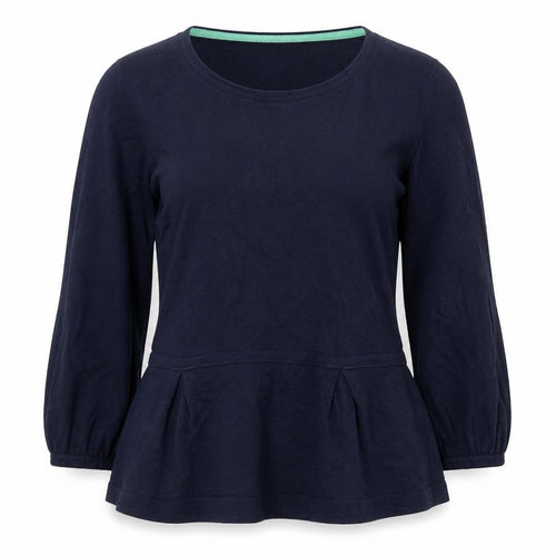 Boden Women's Blue Long Sleeve Tunic Blouse Size 4 Cotton Cashmere Blend