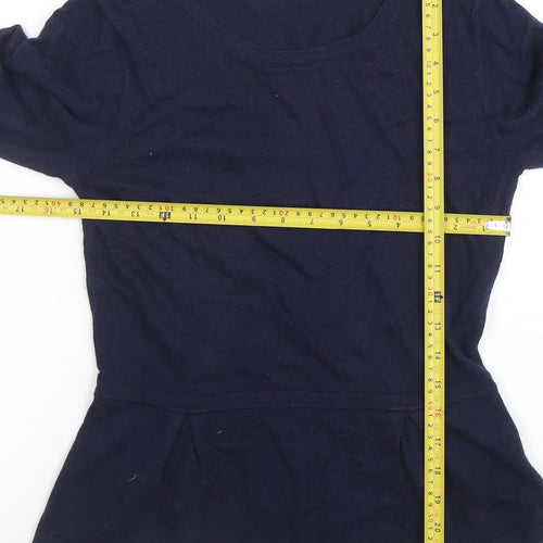 Boden Women's Blue Long Sleeve Tunic Blouse Size 4 Cotton Cashmere Blend