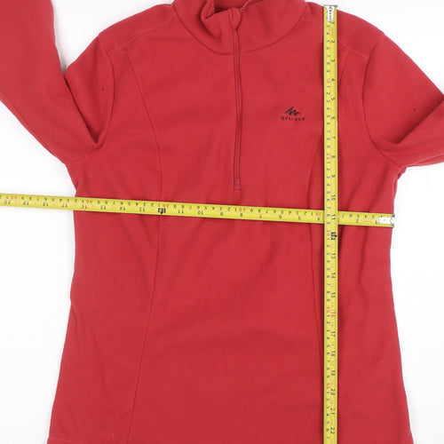 Quechua Women Red Fleece 1/2 Zip Pullover Sweatshirt Size M