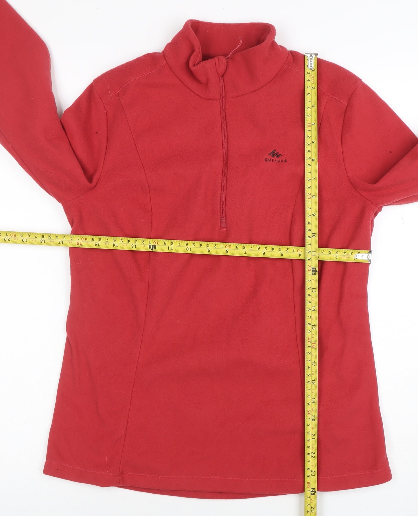 Quechua Women Red Fleece 1/2 Zip Pullover Sweatshirt Size M