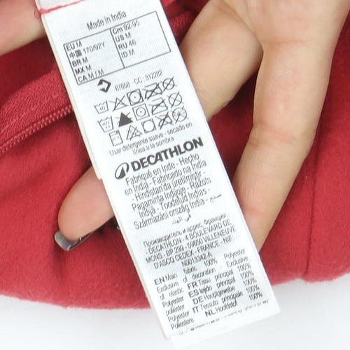 Quechua Women Red Fleece 1/2 Zip Pullover Sweatshirt Size M