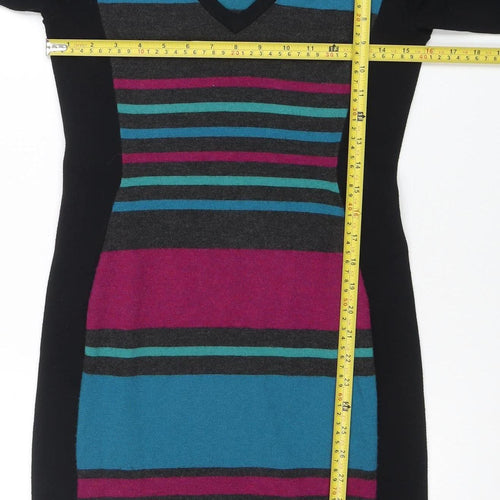 Phase Eight Women's Multicoloured Striped Bodycon Knit Dress Size 10