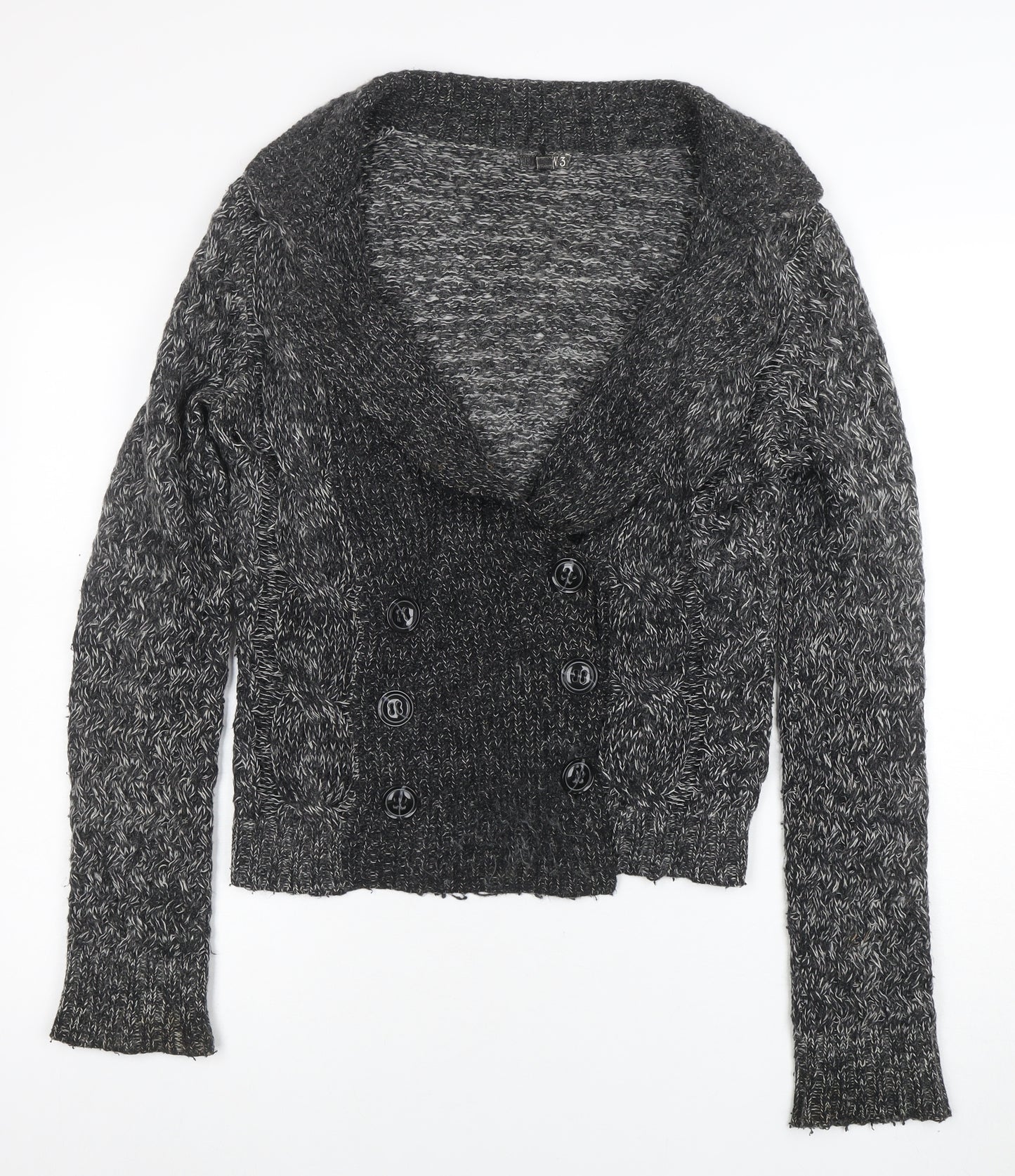 GANT Womens Grey Chunky Knit Wool Blend Shawl Collar Cardigan Size M