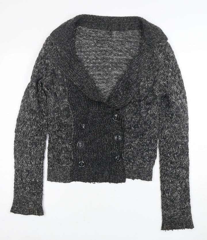 GANT Womens Grey Chunky Knit Wool Blend Shawl Collar Cardigan Size M