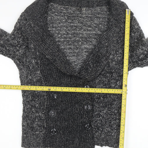 GANT Womens Grey Chunky Knit Wool Blend Shawl Collar Cardigan Size M