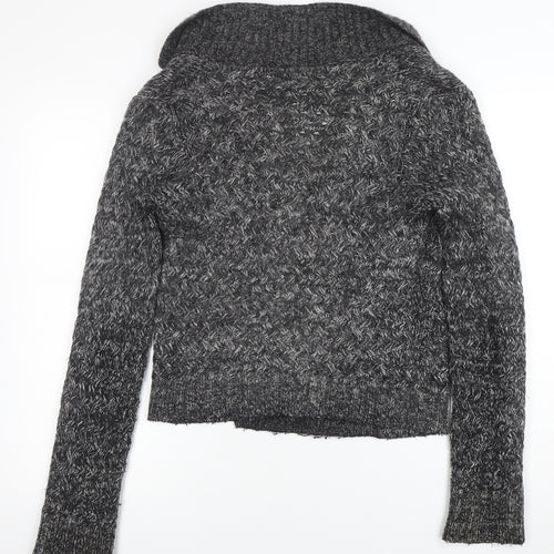 GANT Womens Grey Chunky Knit Wool Blend Shawl Collar Cardigan Size M