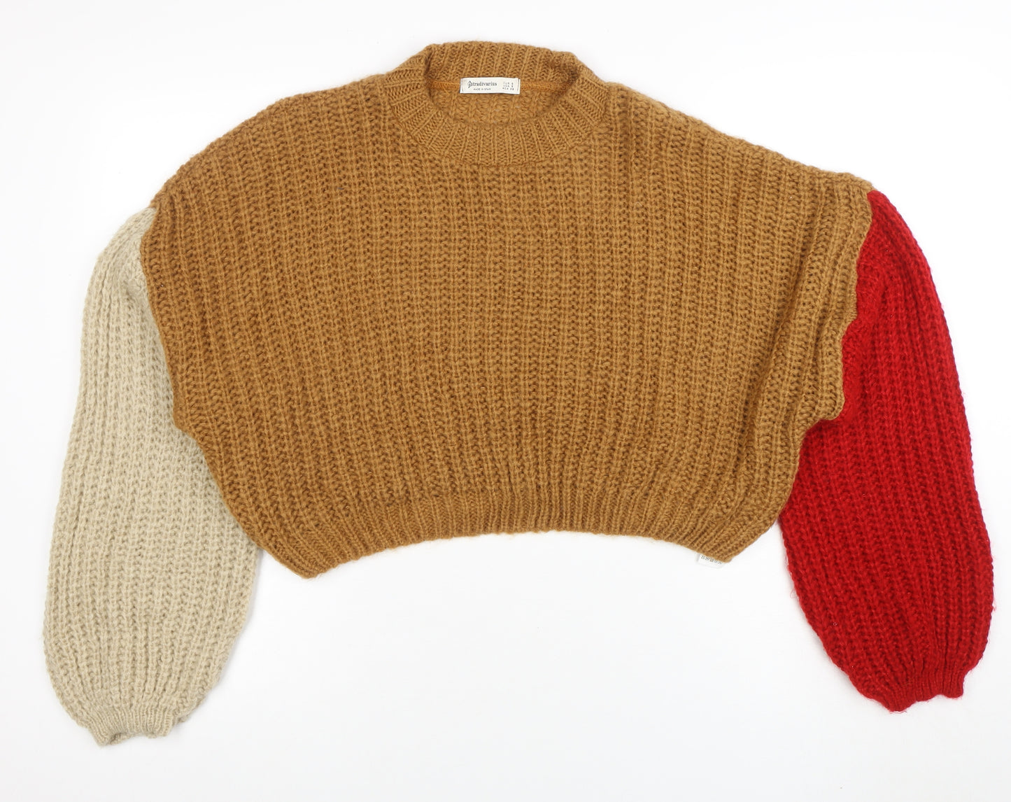 Stradivarius Women’s Multicoloured Chunky Knit Pullover Jumper Size 8