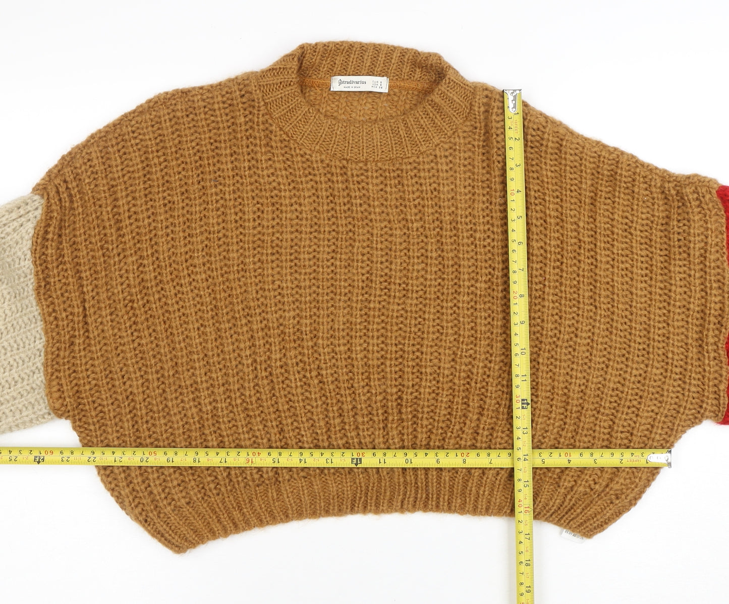 Stradivarius Women’s Multicoloured Chunky Knit Pullover Jumper Size 8