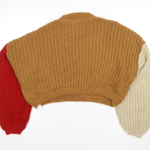 Stradivarius Women’s Multicoloured Chunky Knit Pullover Jumper Size 8