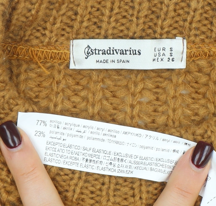 Stradivarius Women’s Multicoloured Chunky Knit Pullover Jumper Size 8