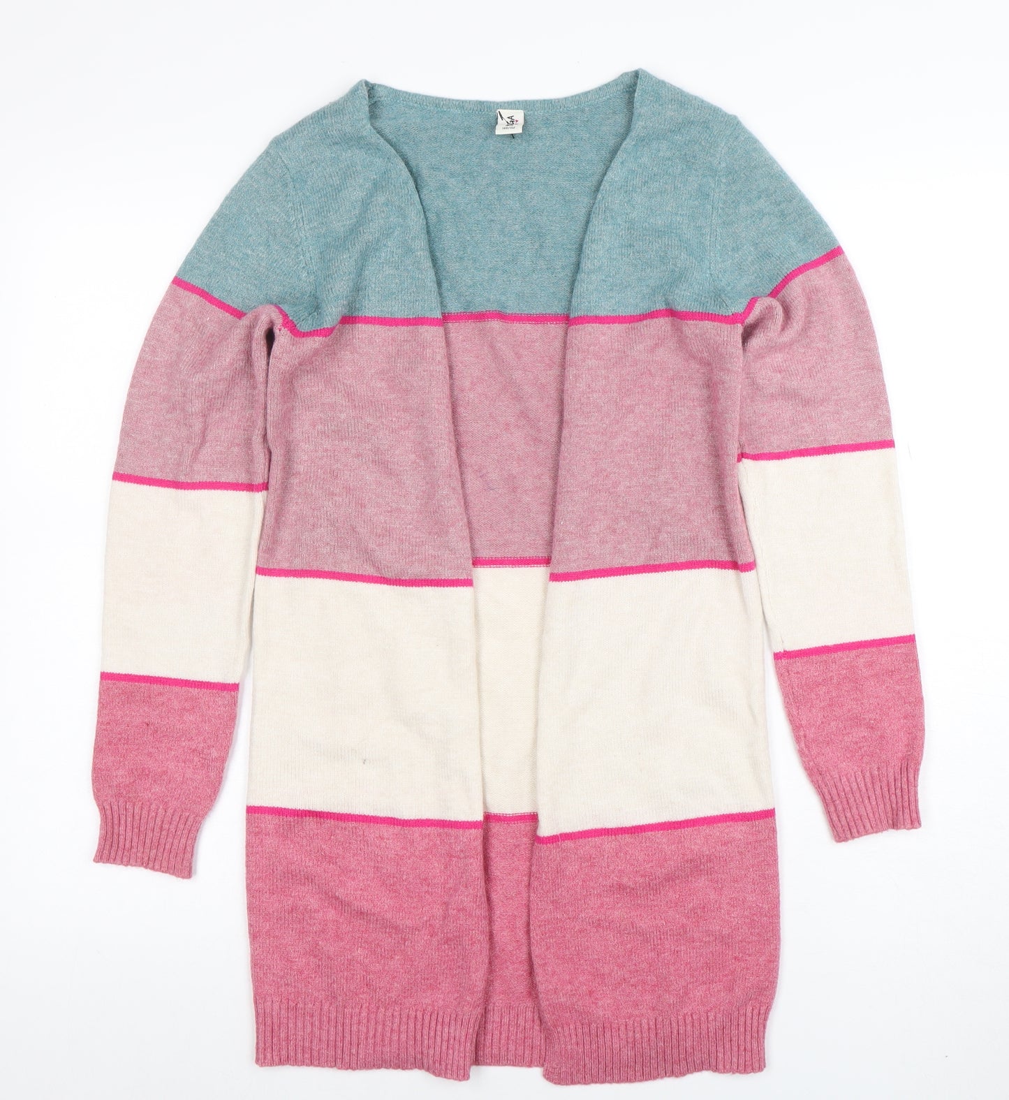 Yigga Teens Multicoloured Knit Long Sleeve Open Cardigan Size 12