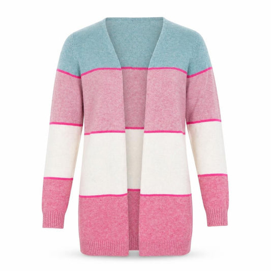 Front view of Yigga Teens Multicoloured Knit Long Sleeve Open Cardigan, size 12