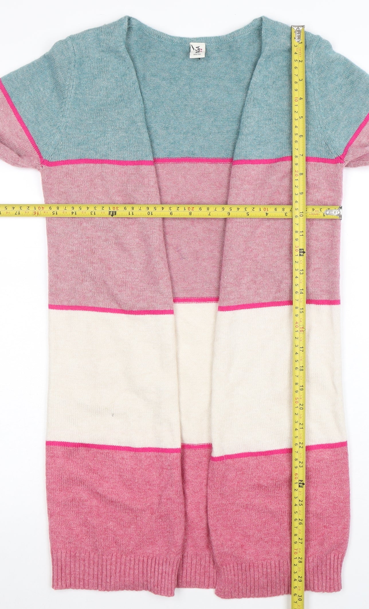 Yigga Teens Multicoloured Knit Long Sleeve Open Cardigan Size 12
