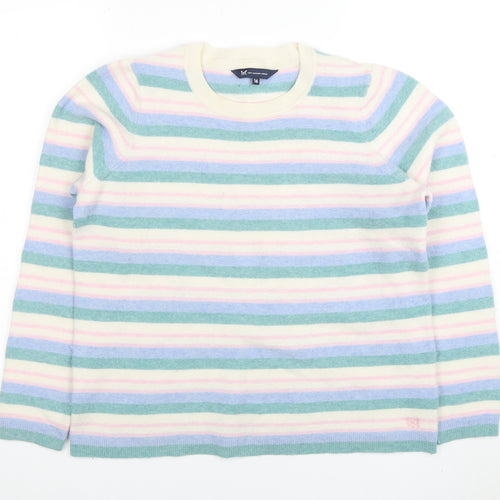 Crew Clothing Women’s Multicoloured Striped Merino Wool Jumper Size 16