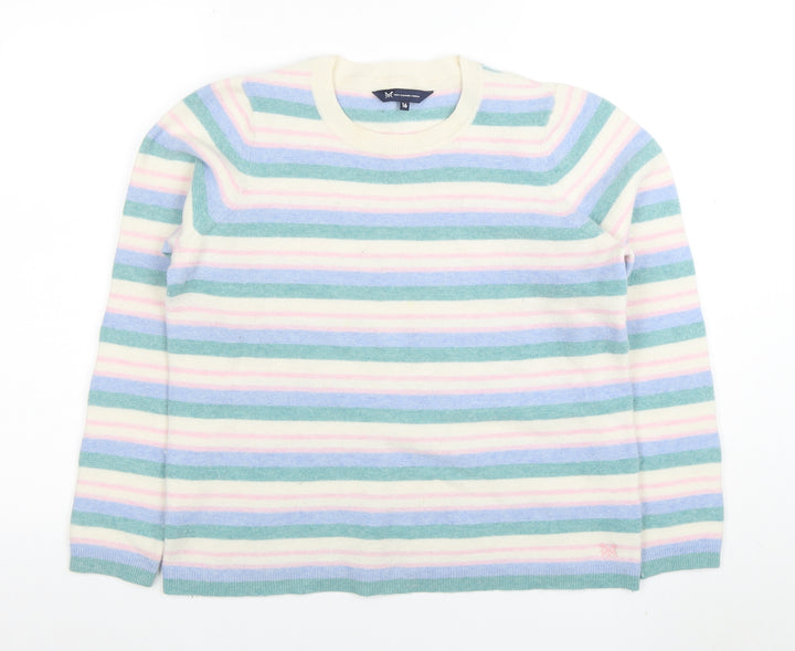 Crew Clothing Women’s Multicoloured Striped Merino Wool Jumper Size 16
