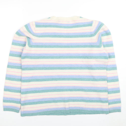 Crew Clothing Women’s Multicoloured Striped Merino Wool Jumper Size 16