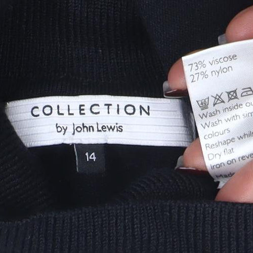 John Lewis Women Black Roll Neck Jumper Size 14