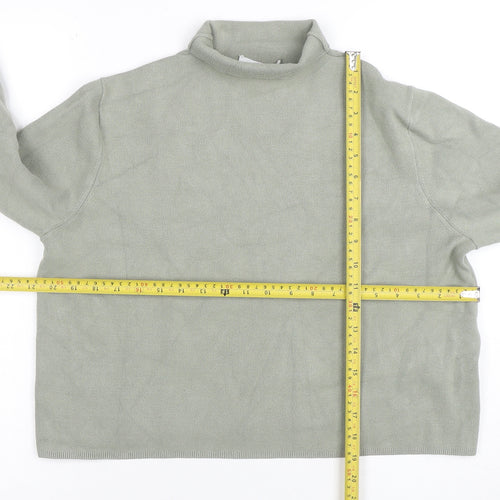 & Other Stories Women Green Mock Neck Knit Long Sleeve Top S