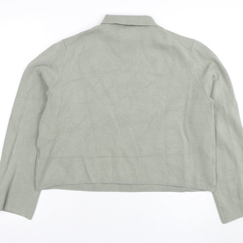& Other Stories Women Green Mock Neck Knit Long Sleeve Top S