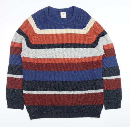 Marks and Spencer Mens Multicoloured Striped XL Crew Neck Jumper